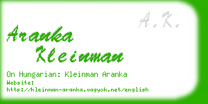 aranka kleinman business card